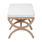 Banc d'appoint en jonc de mer naturel Maliyah bali & pari, marron naturel