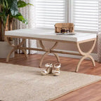 Banc d'appoint en jonc de mer naturel Maliyah bali & pari, marron naturel