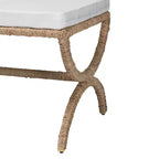 Banc d'appoint en jonc de mer naturel Maliyah bali & pari, marron naturel