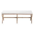 Banc d'appoint en jonc de mer naturel Maliyah bali & pari, marron naturel