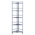 Breighton Home 57.5" Flexi Space 5 Tier Folding Metal Corner Shelf Cobalt Blue