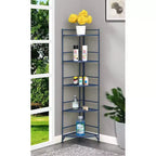 Breighton Home Étagère d'angle pliante en métal à 5 niveaux Flexi Space 57,5 po bleu cobalt