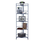Breighton Home Étagère d'angle pliante en métal à 5 niveaux Flexi Space 57,5 po bleu cobalt