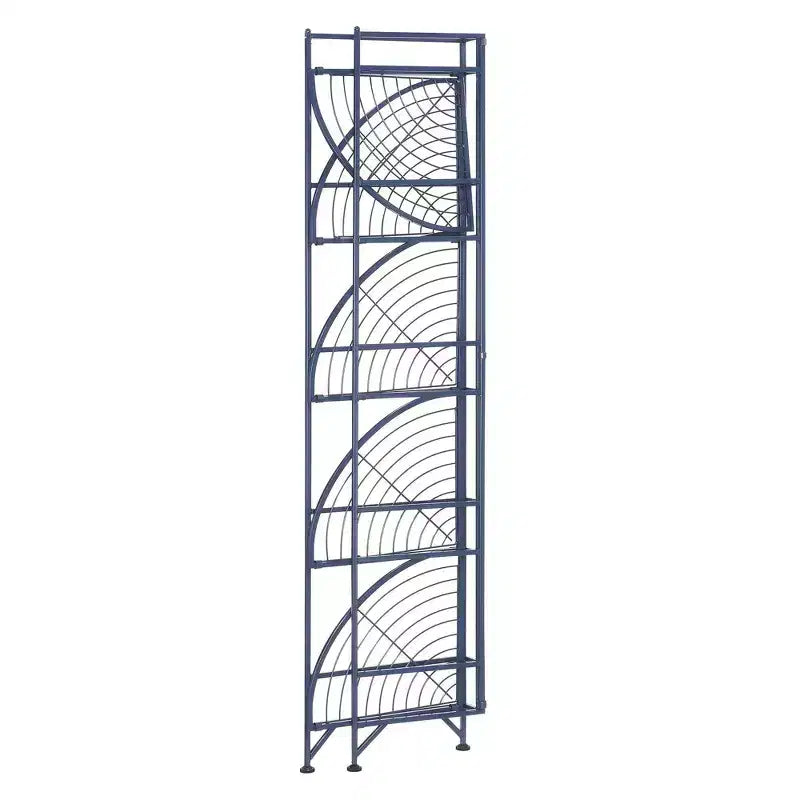 Breighton Home Étagère d'angle pliante en métal à 5 niveaux Flexi Space 57,5 po bleu cobalt
