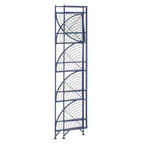 Breighton Home Étagère d'angle pliante en métal à 5 niveaux Flexi Space 57,5 po bleu cobalt