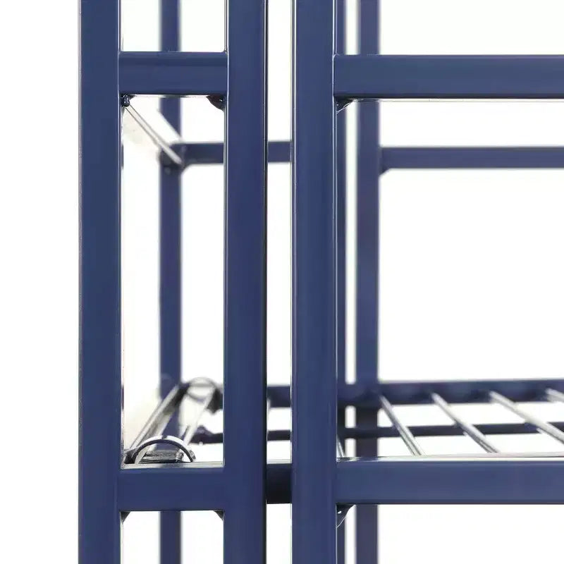 Breighton Home Étagère d'angle pliante en métal à 5 niveaux Flexi Space 57,5 po bleu cobalt