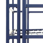 Breighton Home Étagère d'angle pliante en métal à 5 niveaux Flexi Space 57,5 po bleu cobalt