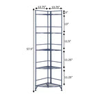 Breighton Home Étagère d'angle pliante en métal à 5 niveaux Flexi Space 57,5 po bleu cobalt