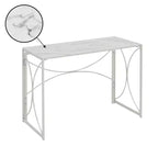 Breighton Home Nova Folding Desk in White Faux Marble/White