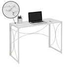 Bureau pliable Breighton Home Nova en faux marbre blanc/blanc