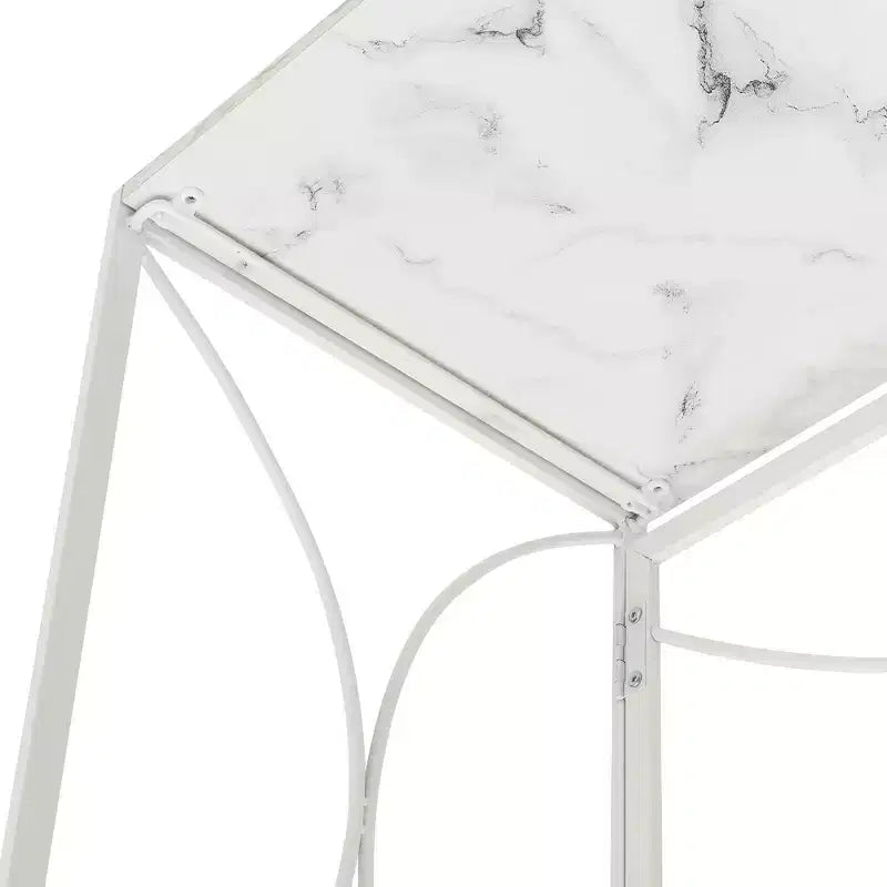 Bureau pliable Breighton Home Nova en faux marbre blanc/blanc