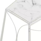 Bureau pliable Breighton Home Nova en faux marbre blanc/blanc