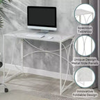 Bureau pliable Breighton Home Nova en faux marbre blanc/blanc