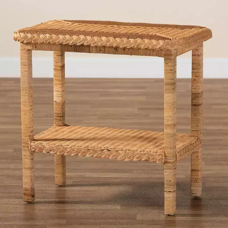 bali & pari Table d'appoint en rotin tressé Minahasa Miel clair