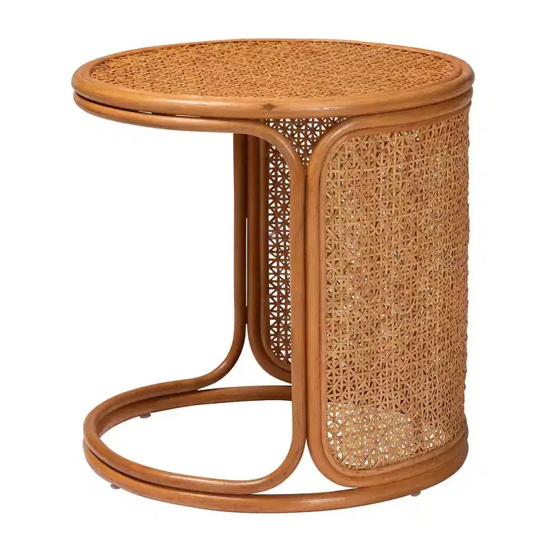 Table d'appoint large en rotin bali & pari Eldon, miel clair