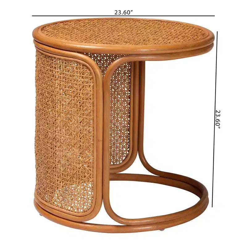 Table d'appoint large en rotin bali & pari Eldon, miel clair