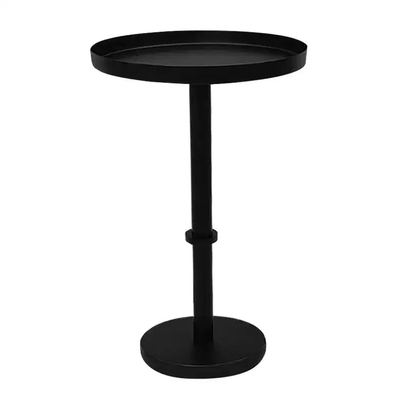 Table d'appoint Urban Port 22" avec base pilier élégante vintage, plateau rond et finition noir mat