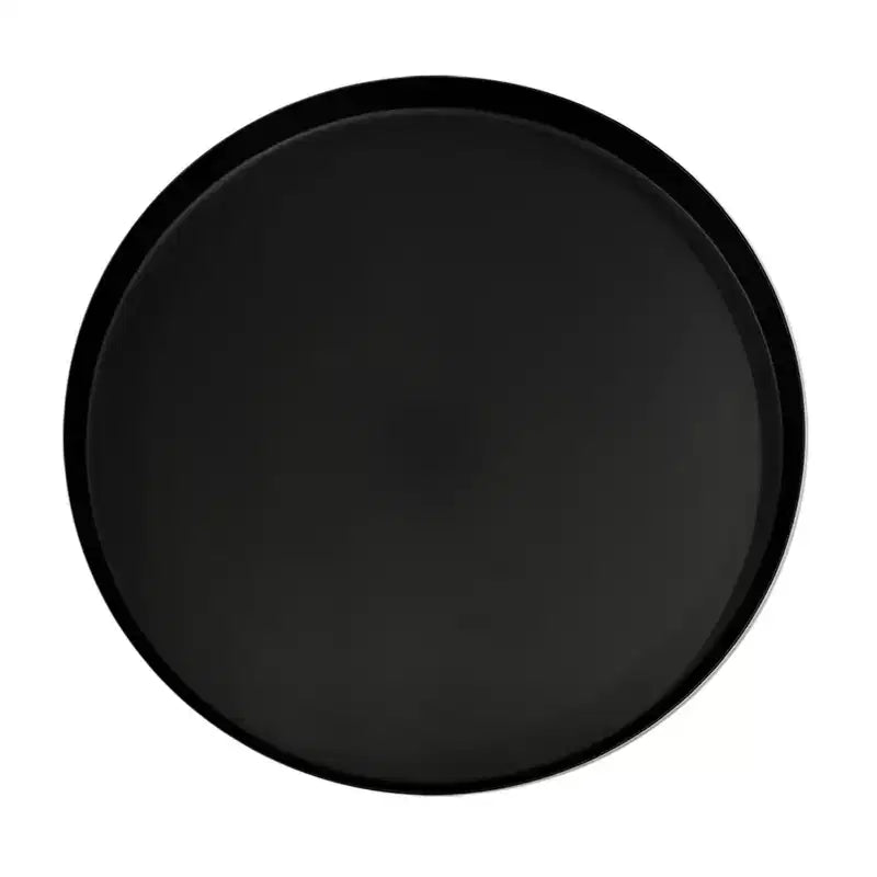 Table d'appoint Urban Port 22" avec base pilier élégante vintage, plateau rond et finition noir mat
