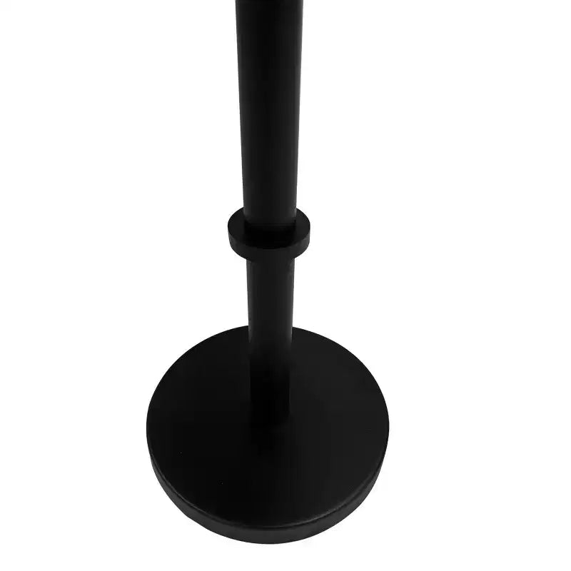 Table d'appoint Urban Port 22" avec base pilier élégante vintage, plateau rond et finition noir mat