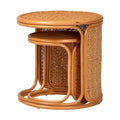 bali & pari 2pc Eldon Rattan Nesting End Table Set Light Honey