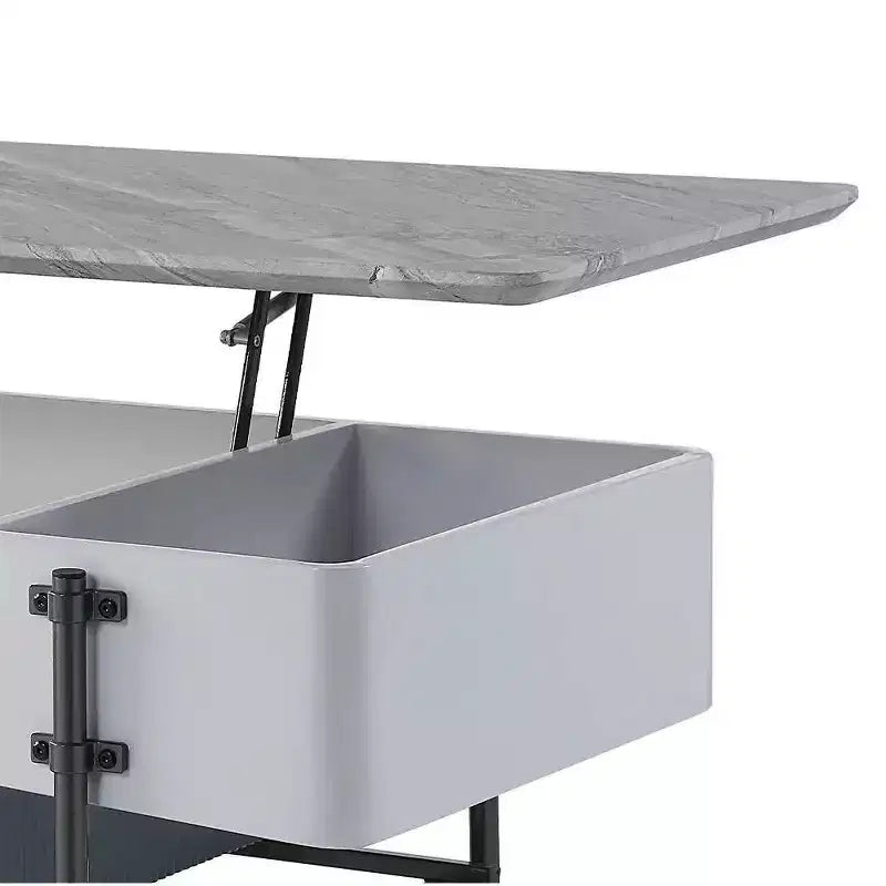Table basse Acme Furniture Wilkins fini blanc/gris