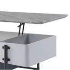 Table basse Acme Furniture Wilkins fini blanc/gris