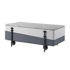 Table basse Acme Furniture Wilkins fini blanc/gris