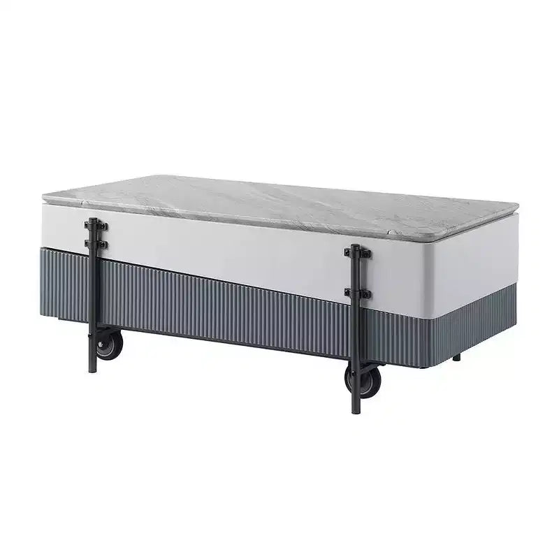 Table basse Acme Furniture Wilkins fini blanc/gris