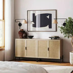 Nathan James Andrew Armoire de rangement en rotin Chêne clair