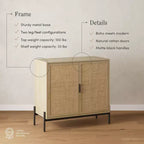 Nathan James Andrew Armoire de rangement en rotin Chêne clair