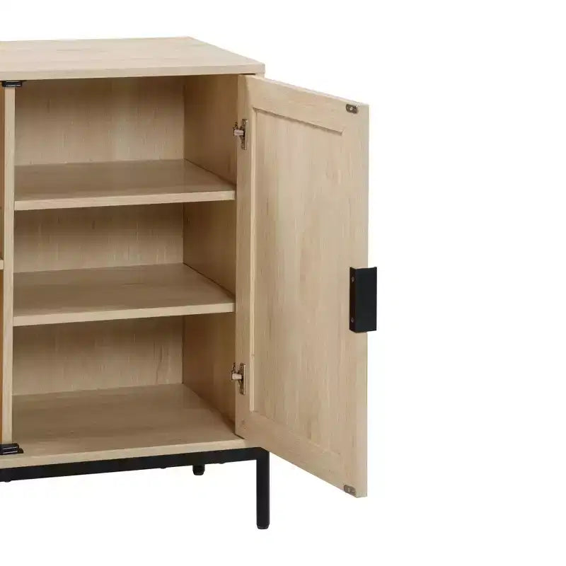 Nathan James Andrew Armoire de rangement en rotin Chêne clair