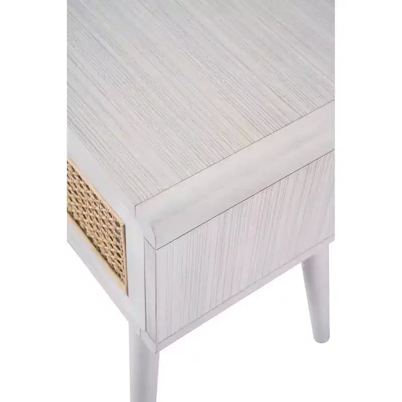 Table d'appoint Boraam Cambria Blanchi/Rotin naturel