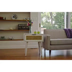 Table d'appoint Boraam Cambria Blanchi/Rotin naturel