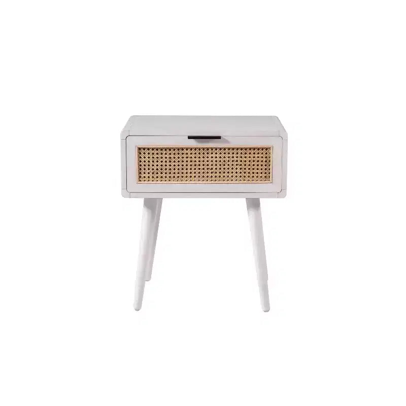 Table d'appoint Boraam Cambria Blanchi/Rotin naturel
