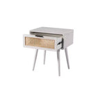 Table d'appoint Boraam Cambria Blanchi/Rotin naturel