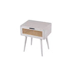 Table d'appoint Boraam Cambria Blanchi/Rotin naturel