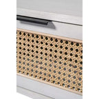 Table d'appoint Boraam Cambria Blanchi/Rotin naturel