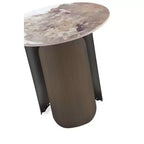 Table d'appoint Manhattan Comfort Monica avec plateau en pierre frittée doré