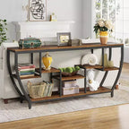 LITTLE TREE 70.9" Long Sofa Table Brown