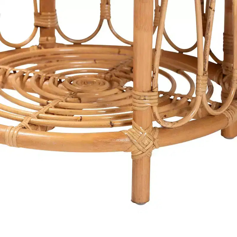 bali & pari Berilo Rattan End Table Light Honey