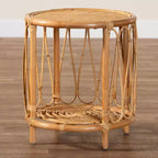 Table d'appoint en rotin Berilo miel clair bali & pari