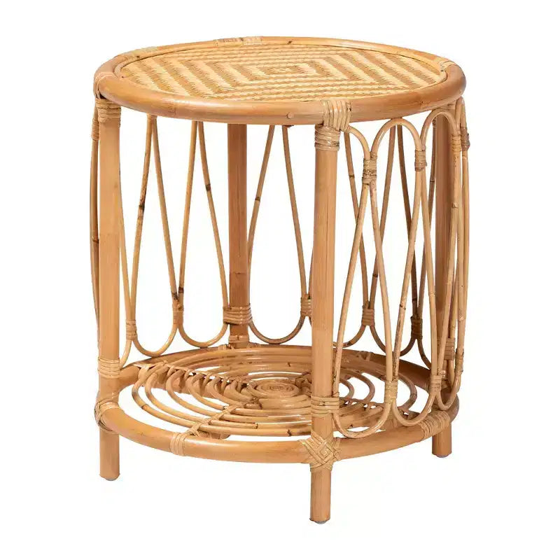 Table d'appoint en rotin Berilo miel clair bali & pari