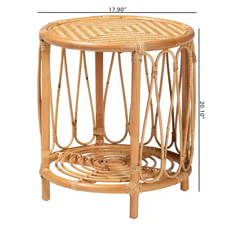 Table d'appoint en rotin Berilo miel clair bali & pari