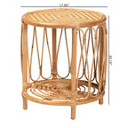 Table d'appoint en rotin Berilo miel clair bali & pari