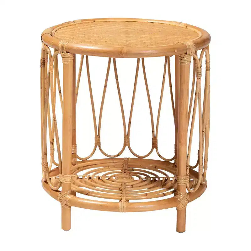 Table d'appoint en rotin Berilo miel clair bali & pari