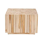 bali & pari Augusta Teak Wood Coffee Table with Unique Repurposed Wood Logs Natural