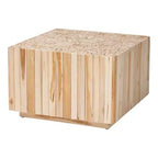 Table basse en bois de teck Augusta bali & pari avec billes de bois recyclées uniques Naturel