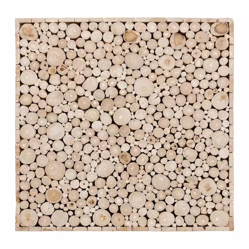 Table basse en bois de teck Augusta bali & pari avec billes de bois recyclées uniques Naturel