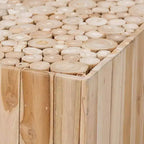 Table basse en bois de teck Augusta bali & pari avec billes de bois recyclées uniques Naturel