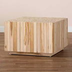 Table basse en bois de teck Augusta bali & pari avec billes de bois recyclées uniques Naturel